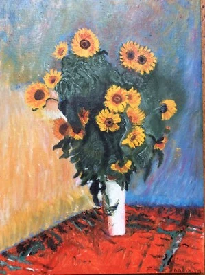 Tableau Nature morte Bouquet de Fleurs Peinture signée Nadia Mawouad  - Photo 1/4