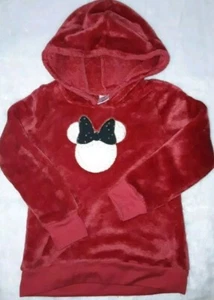Disney Minnie Mouse Hooded Sweater Girls Size 4 Red Long Sleeve - Picture 1 of 3
