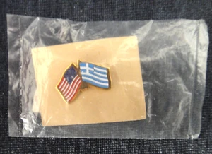 Flags of US and Greece Souvenir Pin for Hat, Lapel - Picture 1 of 2