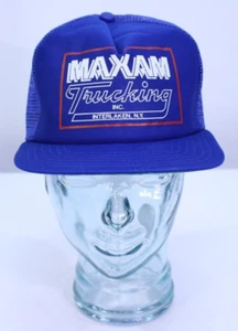 Maxam Trucking Interlaken NY New Era Trucker Hat Cap Snapback VTG Mesh Made USA - Picture 1 of 14