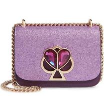 🌺🌹Kate Spade  Small Nicola Glitter Leather Candied Lilac Shoulder Bag Org Pkg