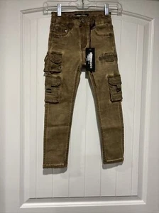 New! KIDS SERENEDE TIGER EYE CARGO JEANS (BROWN) SIZE 6. - Picture 1 of 16