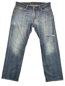 Levi's 514 Jeans Herren 36x32 Blau Straight Stretch Denim Medium Wash Distressed - Bild 1 von 8