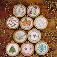 DIY Round Mini Wooden Cross Stitch Embroidery Hoop Ring Frame Machine Fixed~ LT