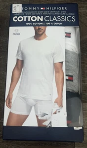 Tommy Hilfiger ~ Men's 3-Pack T-Shirts Crew Neck Undershirts Navy Blue Gray ~ M - Picture 1 of 3