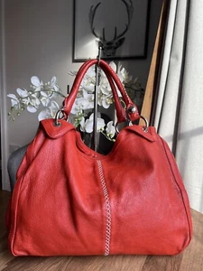 DKNY Shoulder Bag Pebbled Leather Handbag - Orangey red - Picture 1 of 10