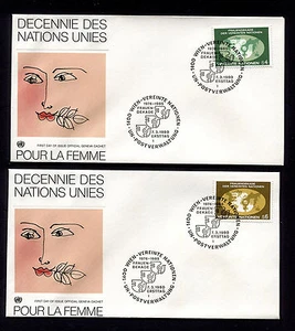 OPC UN 1980 Decade for Women FDC Set Vienna 9-10 Official Cachet Unaddressed - Bild 1 von 1