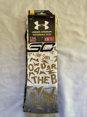 NUEVO CON ETIQUETAS CALCETINES UNDER ARMOUR STEPH CURRY MVP talla L grande 9-12 Foto 1 de 3