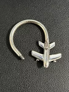 Tiffany & Co. .925 Sterling Silber Flugzeug Schlüsselanhänger Schlüsselanhängsel Ring *Missing Globe* - Bild 1 von 10