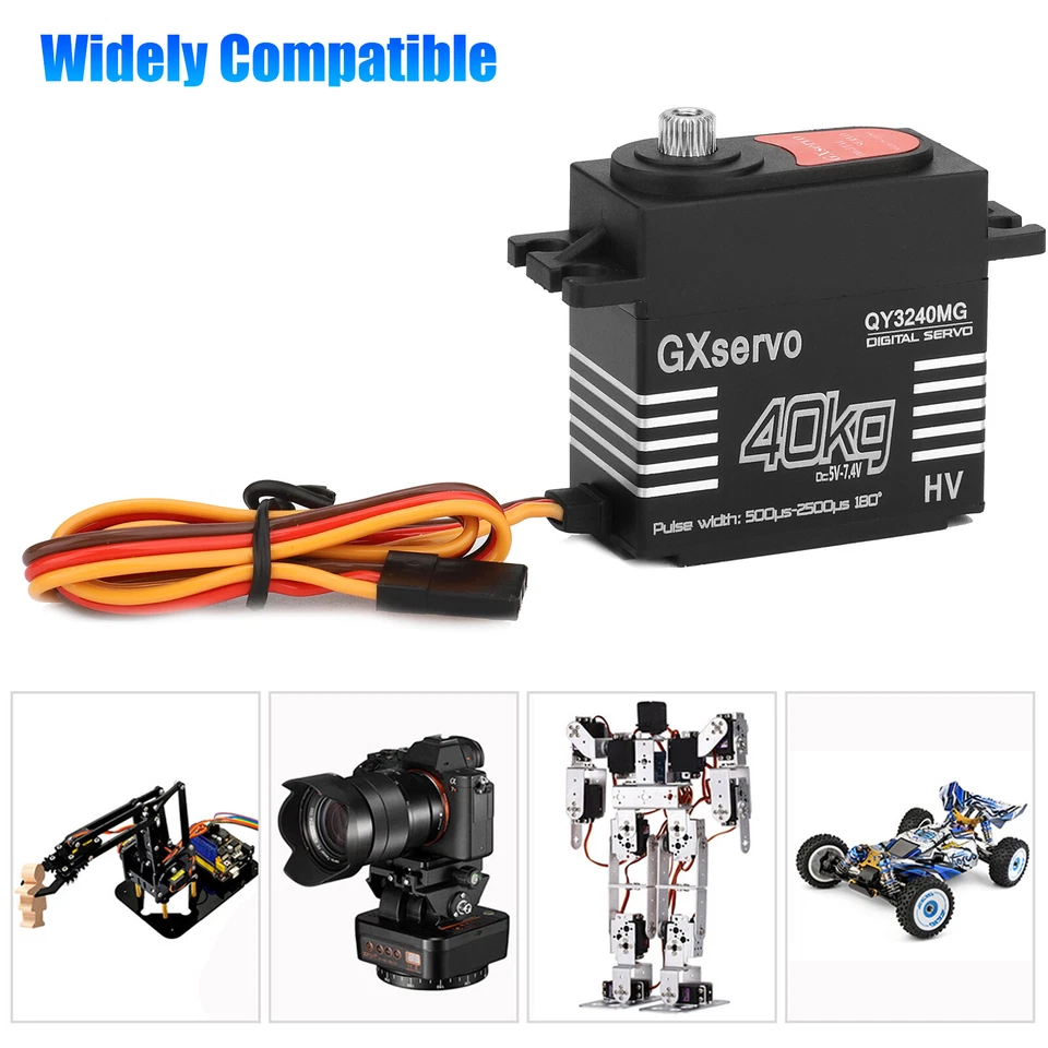 Waterproof 40KG Servo Metal Gear High Torque Steering Servo for 1/8 1/10 RC Car - Image 1 of 4