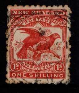 New Zealand 1899 1/- One Shilling Kia and Kaka perf 11 SG268 Used see note - Picture 1 of 1