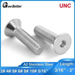 5/16" 2# to 10# UNC Socket Countersunk Hex Screws Allen Bolts A2 Stainless Steel - Picture 1 of 11