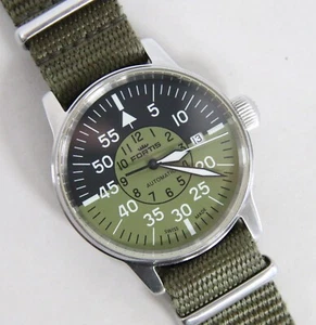 SELTENE Fortis Flieger Cockpit Automatik Herrenuhr grünes Ziffernblatt - schwer zu finden!!! - Bild 1 von 21