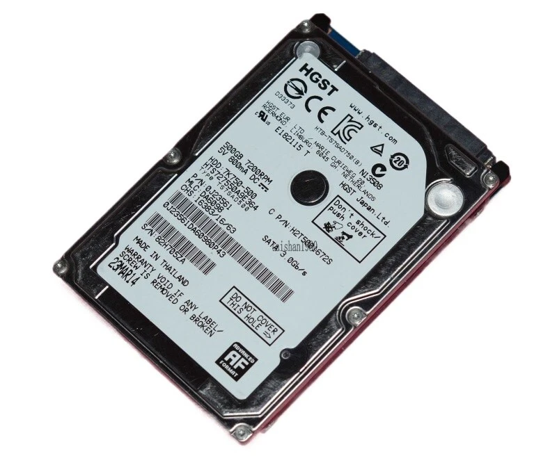 HGST HTS727550A9E364 500GB 7200RPM 16MB SATA 3.0Gb/s 2.5" Internal Hard Drive - Image 1 of 3