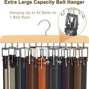 Wooden Belt Rack Hangers for Closet,Tie, Scarf, Belt Organizer | Wardrobe Storge - Picture 1 of 11