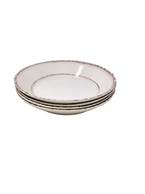  Tommy Bahama Beige  Melamine 9” Pasta Salad Soup Bowls Set Of 4 NEW - Image 1 of 4