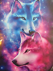 Wolf Alpha & Omega Wolves Galaxy Art Picture Unframed Printed Canvas Poster A4