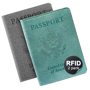 VIDIVICI Unisex 2pk RFID Passport And Vaccine Card Holder Combo,Passport Hold... - Picture 1 of 6