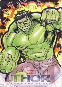 2013 Upper Deck Marvel Thor Dark World Sketch Card CS10 Hulk Henneman - Picture 1 of 1