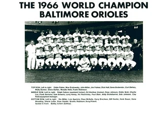 1966 WORLD CHAMPION BALTIMORE ORIOLES TEAM 8x10 PHOTO  BASEBALL MARYLAND - Picture 1 of 1