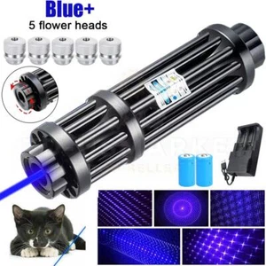 10W Adjustable Blue Burning Laser Pointer Visible Dot Torch Light Rechargeable - Picture 1 of 12