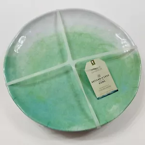 Artisan De Luxe Green Watercolor 11” Inch Dinner Plates Set 4 - Picture 1 of 3