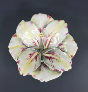 VTG Chubu China Occupied Japan Hand-Painted Flower Dish  Trinket Lily Flower - Picture 1 of 5