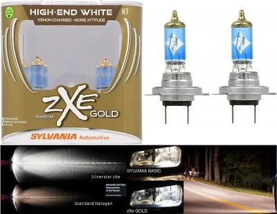 Lâmpada de atualização Sylvania Silverstar ZXE Gold H7 55W duas lâmpadas farol alto feixe - Imagem 1 de 4