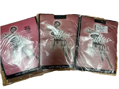 3 Pairs Size Small Silkies Nude, Black Pantyhose - Image 1 of 4