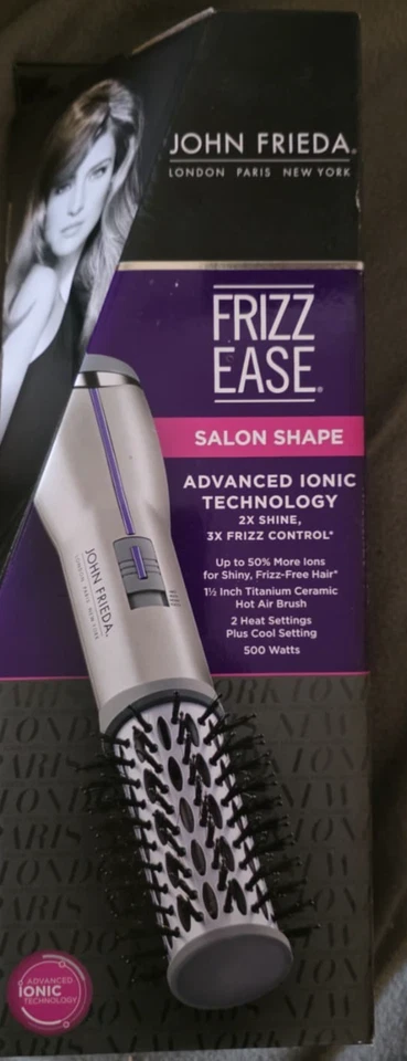Nuevo Cepillo de Pelo Aire Caliente Iónico John Frieda Frizz Ease Forma Salón 1.5" 500W Foto 1 de 3
