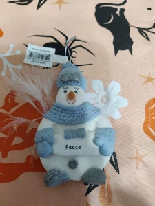 Snow Buddies Peace Personalized Snowman Ornament NEW - Imagen 1 de 5
