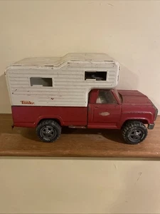 Giocattolo Vintage 1974-75 Tonka Camper Camion Rosso Acciaio Pressato Raro Pickup - Foto 1 di 16