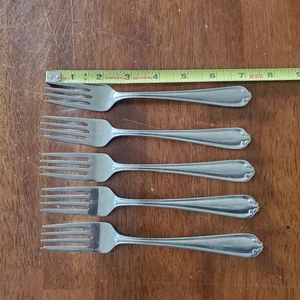 Gorham Galleria 18/8 Flatware Stainless Gloss 5 Salad Forks 7" - Picture 1 of 7
