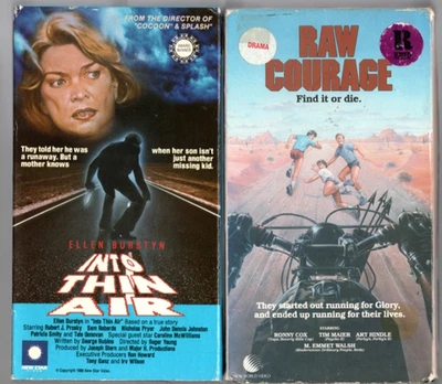 VHS OOP LOT Into This Air & Raw Courage 80s exploitation thriller NEW WORLD horr - Image 1 of 4