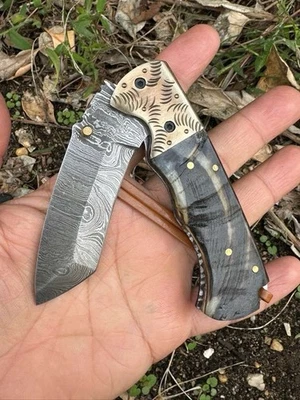 США карманный нож Дамаск складное лезвие нож танто - лучший тактический охоты - Изображение 1 из 4