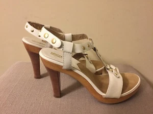 Michael Kors South Side T-Strap White Leather Sandal Size 8M - Picture 1 of 8