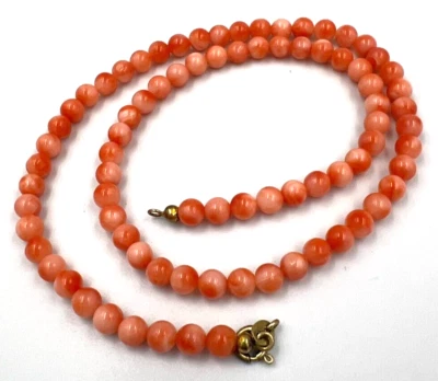 Antique  Silver Gilt 835 Angel Skin Coral Choker Necklace - Image 1 of 4