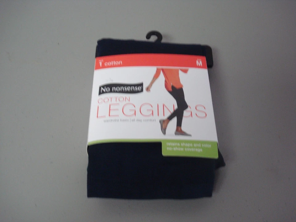 Nuevo con etiquetas Leggings de algodón No Nonsense para mujer talla mediana azul marino #744J Foto 1 de 1