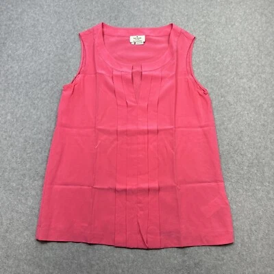 Kate Spade Майка 4 розовый шелк плиссированные Matinee нарядный V шеи офис шикарный - Изображение 1 из 4