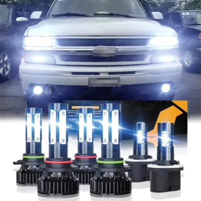 4-sides LED Headlights + Fog Light Bulbs For Chevy Suburban & Tahoe 2001 - 2006 Foto 1 de 4