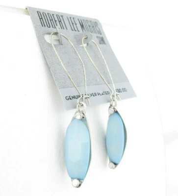 Pendientes Robert Lee Morris Soho Plateados Azul Mar Gota Cuentas NUEVO Foto 1 de 2