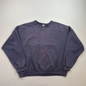 Vintage Starter Sweatshirt Mens 2XL Blue Embroidered Logo Crewneck Pullover 90s - Picture 1 of 12