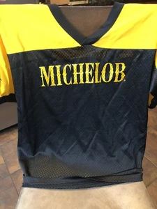MENS VINTAGE 80'S MICHELOB JERSEY/ SHIRT XL YELLOW/ BLACK - Picture 1 of 3