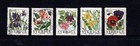 SWEDEN SVERIGE 1997 GARDEN FLOWERS SET OF 5 OFF PAPER VERY FINE USED IRIS PANSEY