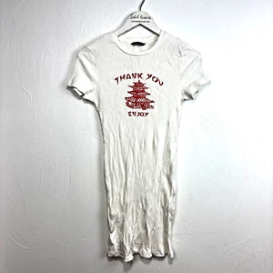 Vestido Mini Pullover Blanco Corto Thank You Enjoy Informal Lindo Manga Corta SheIn L - Imagen 1 de 5