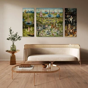 Hieronymus Bosch : Garden of Earthly Delights (Triptych, 1490) Canvas 3 PANEL - Picture 1 of 11