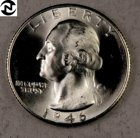 1946-D Washington Quarter ~ Gem BU ~ 90% Silver ~ 1 Coin Cover