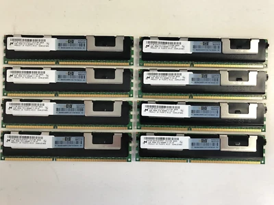HP 500204-061 4GB 4RX8 PC3-8500R DIMM MEMORY  QTY 8 FOR 32GB - Image 1 of 3