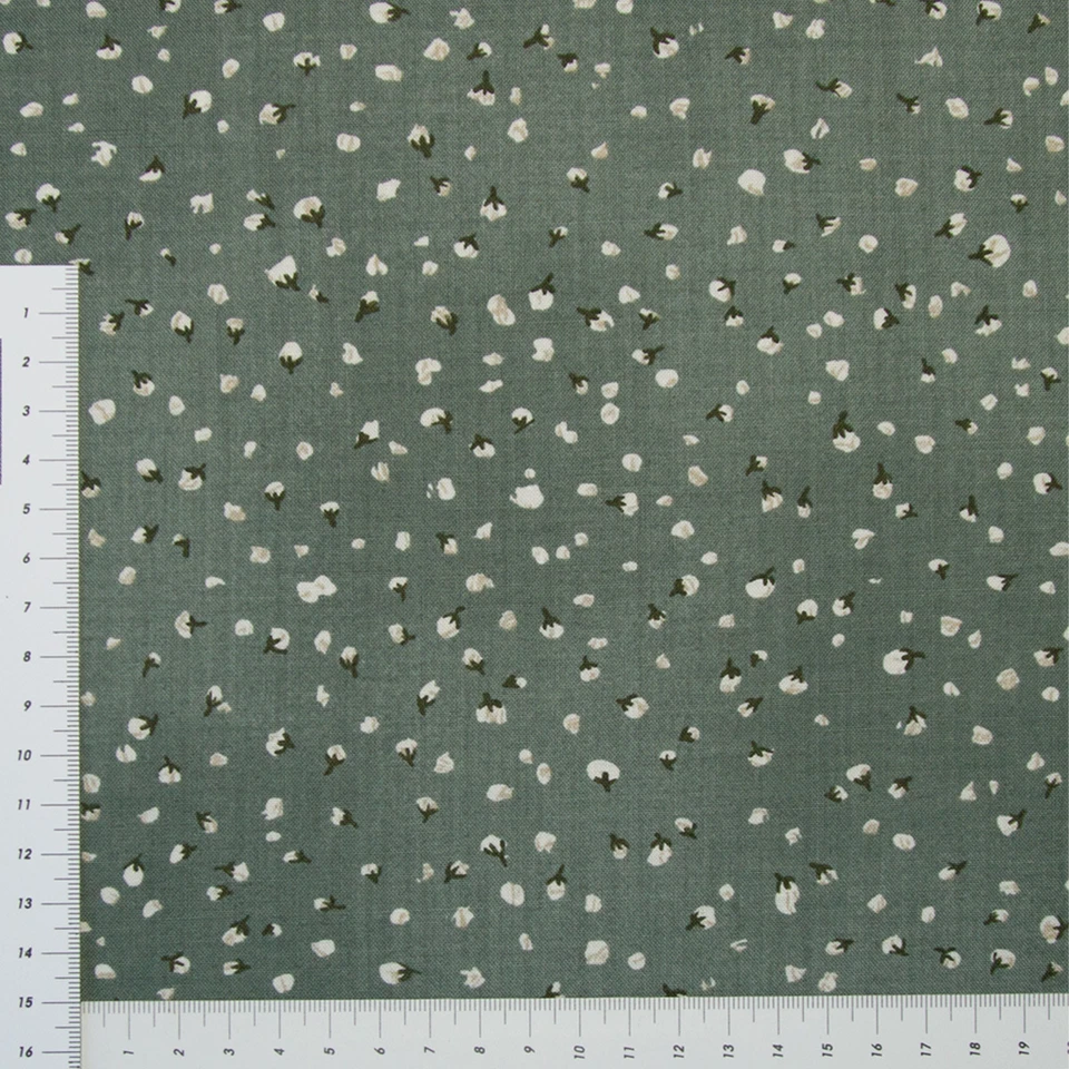 Patchwork Blüten auf Grünblau dunkel 100% Baumwolle Stoff (0653) - Bild 1 von 1