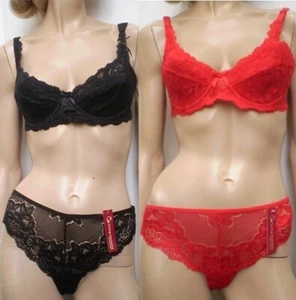 Complimentary Bra With Lace Panty/Thong Set Mix & Match Sizes from 8 to 40 DD - Picture 1 of 12